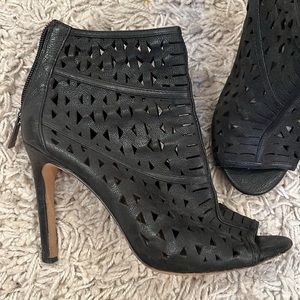 Vince Camuto Black Cut Out Bootie Stilettos